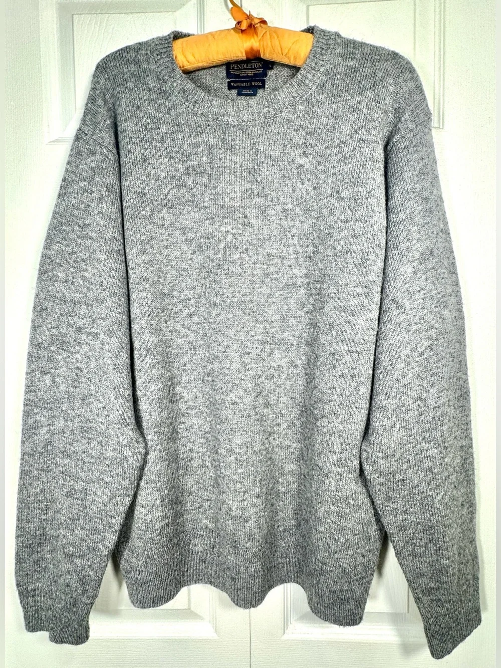 Pendleton Men’s Shetland Wool Crewneck Sweater Gray Heather Size Large